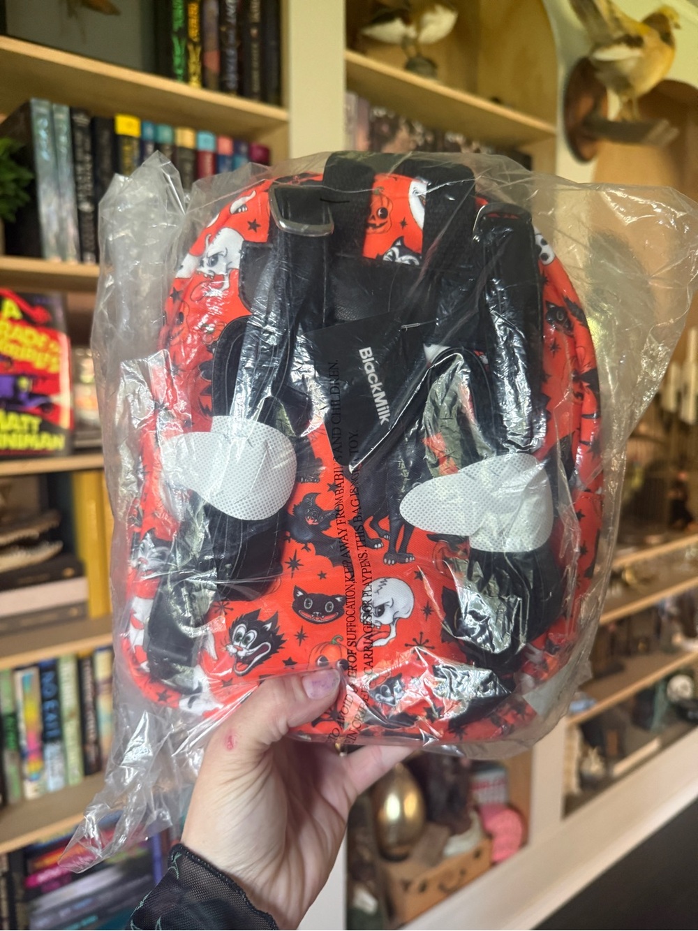 Brand new in bag with tags Blackmilk Orange Halloween Print Mini Backpack - Picture 7 of 7
